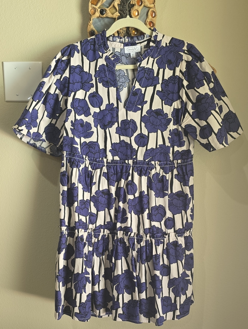 Mud Pie Purple Floral Tiered Dress